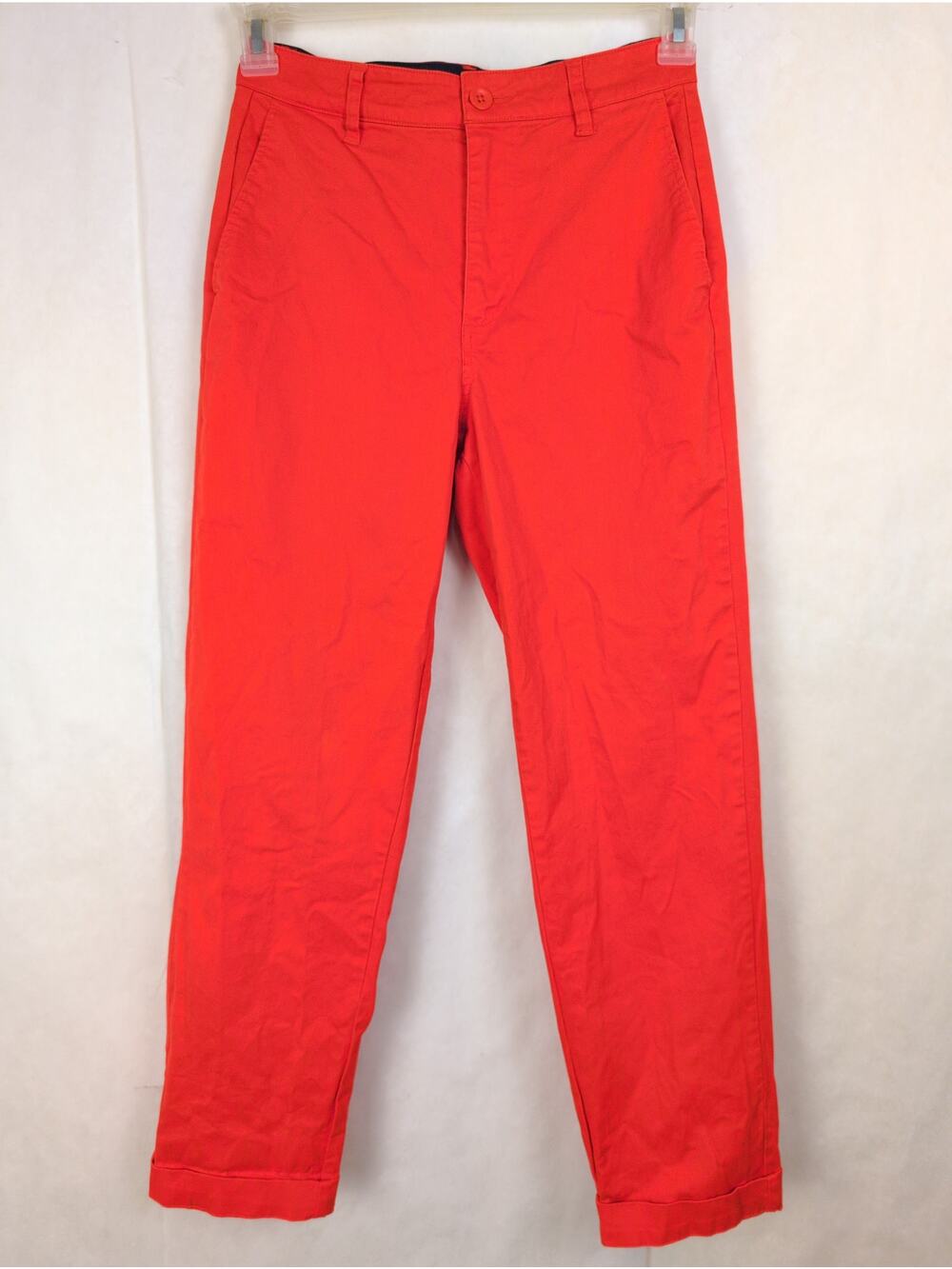 Boden Chelsea orange cotton cropped cuff pants Size 2 Summer Casual Poplin